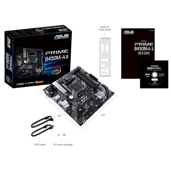 Asus Bundkort Am4 Prime B450m-a Ii Sort,Grå