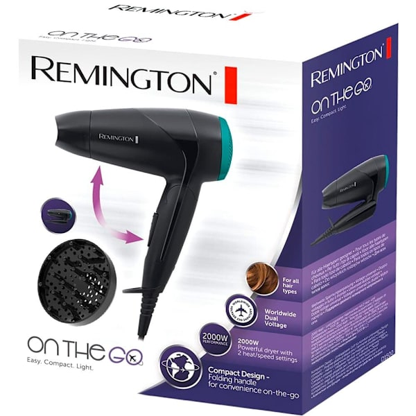 Remington Hårtørrer D 1500 On The Go Sort