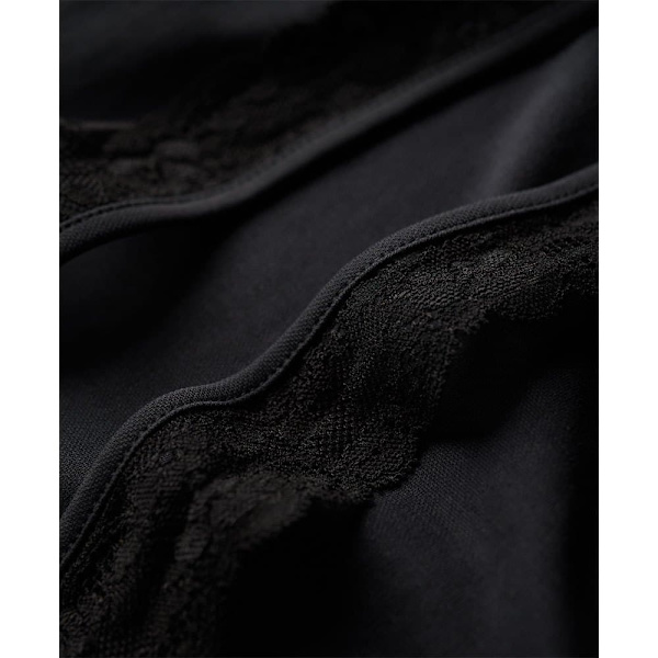 Superdry Fit & Flare Langærmet Midi-kjole Sort M Kvinde