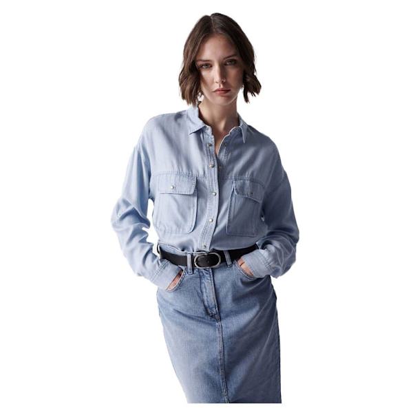 Salsa Jeans Pitkähihainen Paita Lyocell Sininen M Nainen