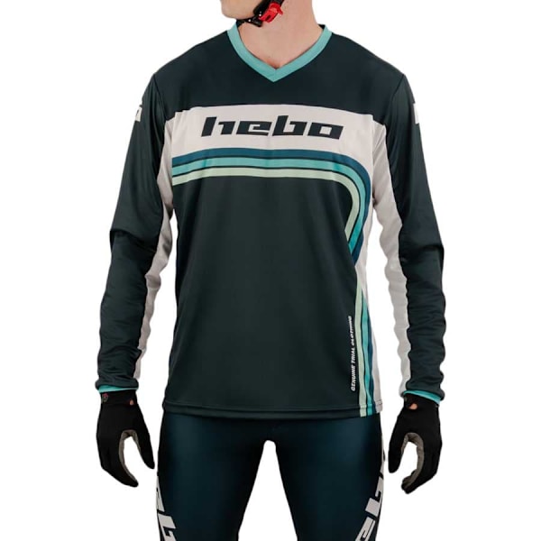 Hebo Pro Retro Långärmad Trikå Grönt L Man