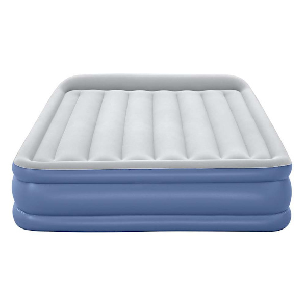 Bestway Forstærket Indbygget Pumpe Dobbelt Luftseng Tritech Queen Hvid 203x152x46cm