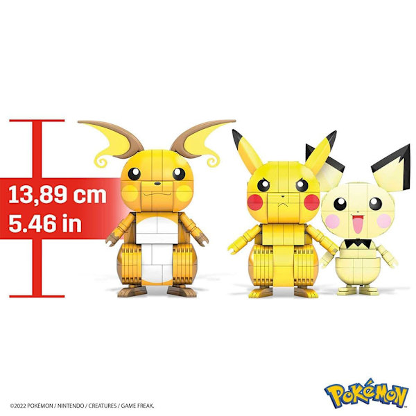 Mega Construx Ja Raichu) 3 Pokémon Rayo (pichu. Pikachu Keltainen