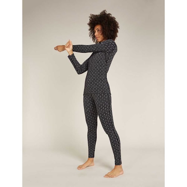 Icebreaker Merino 260 Vertex On-piste Langærmet Baselayer Sort M Kvinde