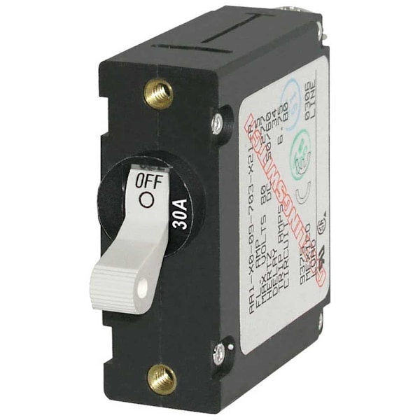 Blue Sea Systems Ac/dc Single Pole Magnetic World Circuit Breaker 30a Musta