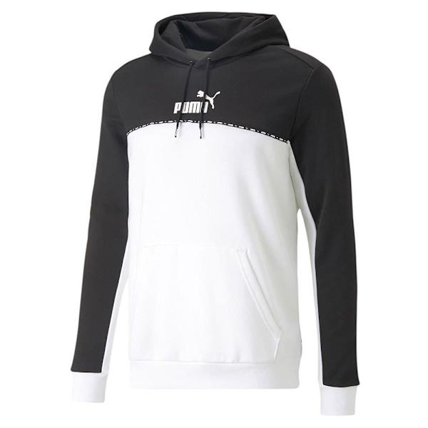 Puma Hættetrøje Ess Block X Tape Hvid,Sort L Mand
