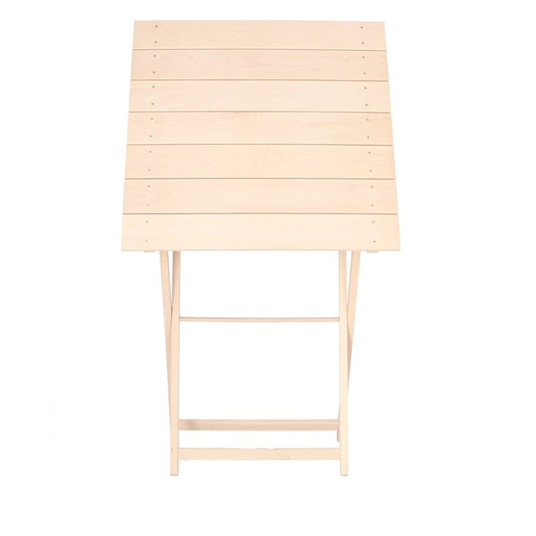 Wellhome Sammenklappeligt Natbord I Bøg Med Lameller Uden Lakfinish 70x70x76 Cm