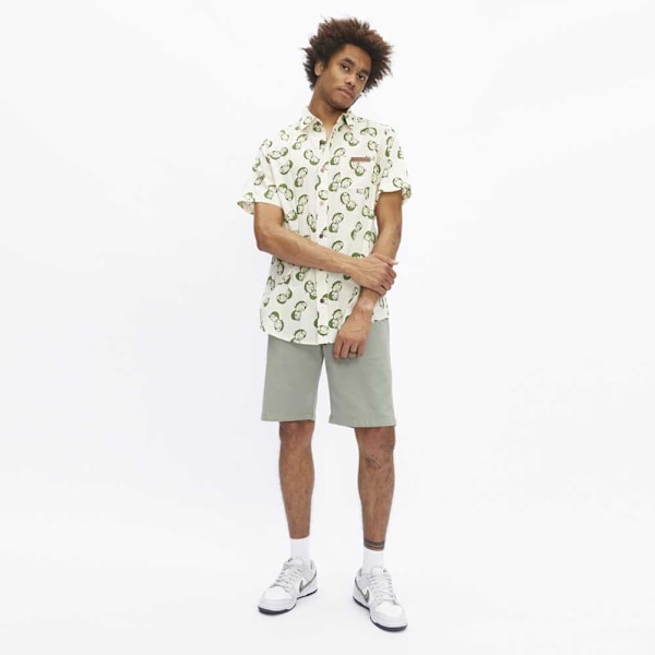 Hydroponic Kortærmet Skjorte Dbz Lime Beige S Mand