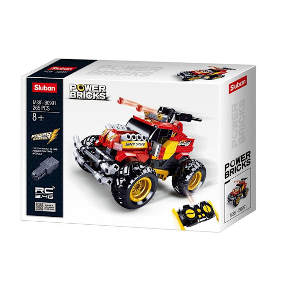 Sluban Power Bricks R/c 2.4g Off Road 265 Bitar Konstruktion Spel Silver