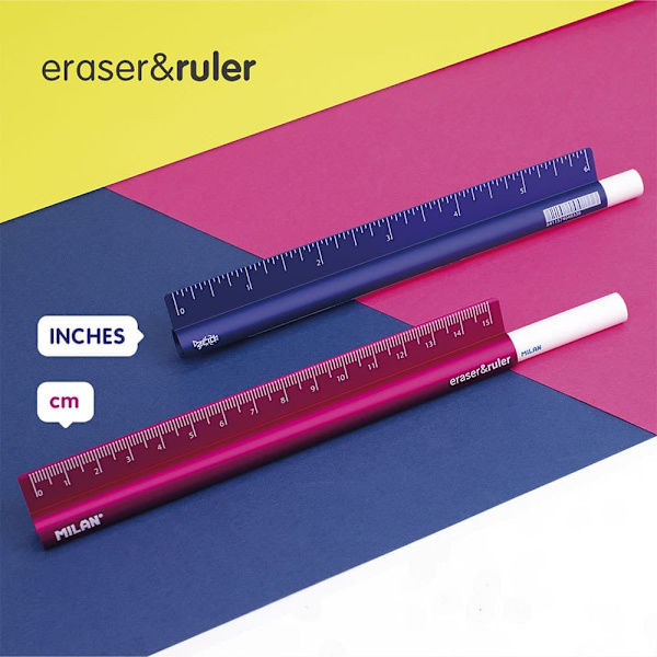 Milan Display Box 10 Eraser&ruler 15 Cm Eraser&ruler 15 Cm Acid-serien Durchsichtig