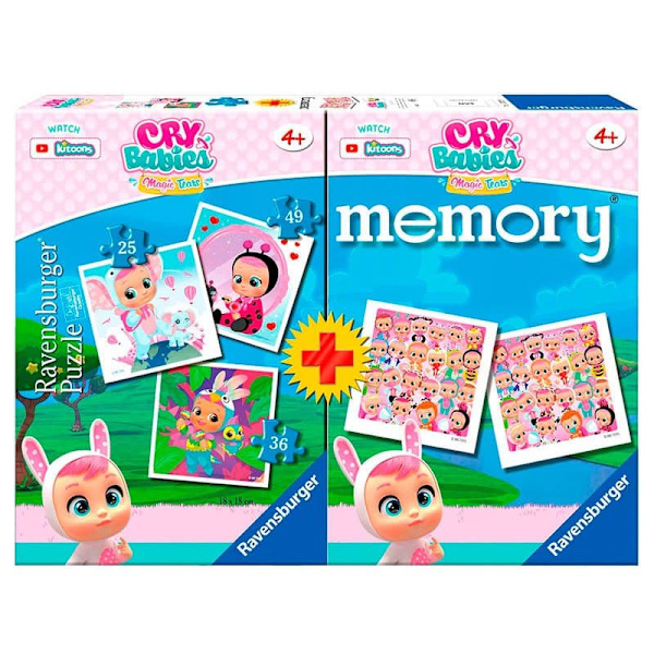 Ravensburger Græd Babyer 3 Puslespil + Hukommelse Multipak Flerfarvet