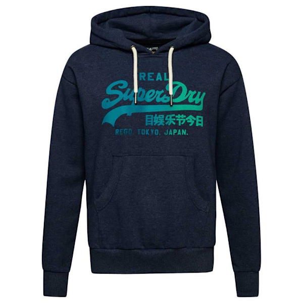 Superdry Luvtröja Tonal Vintage Logo Graphic Blå M Kvinna