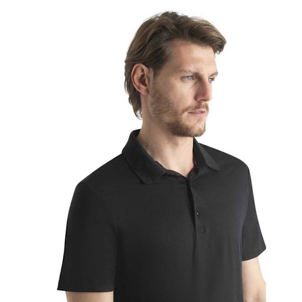 Icebreaker Kortærmet Polo Merino 150 Tech Lite Iii Sort M Mand