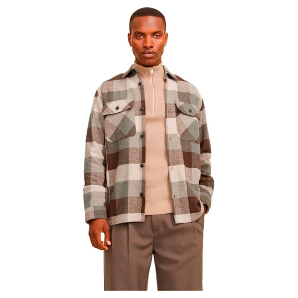 Jack & Jones Raymond Melange Check Overtrøje Grøn XL Mand