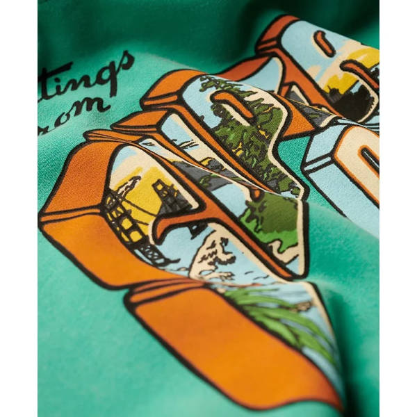 Superdry Neon Travel Graphic Loose Hættetrøje Grøn S Mand