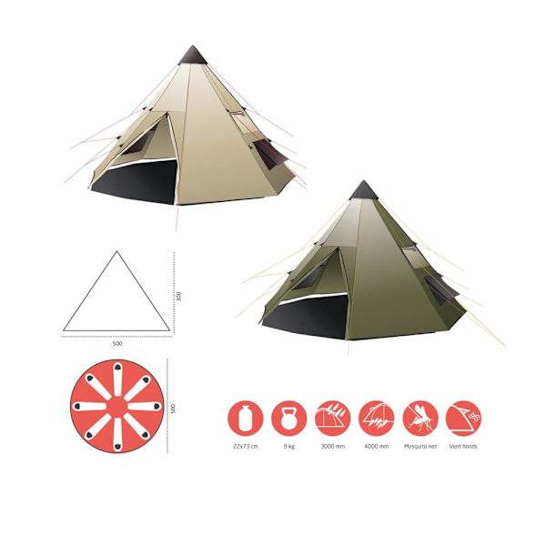 Grand Canyon Tält Black Falls 8p Beige 8 Places