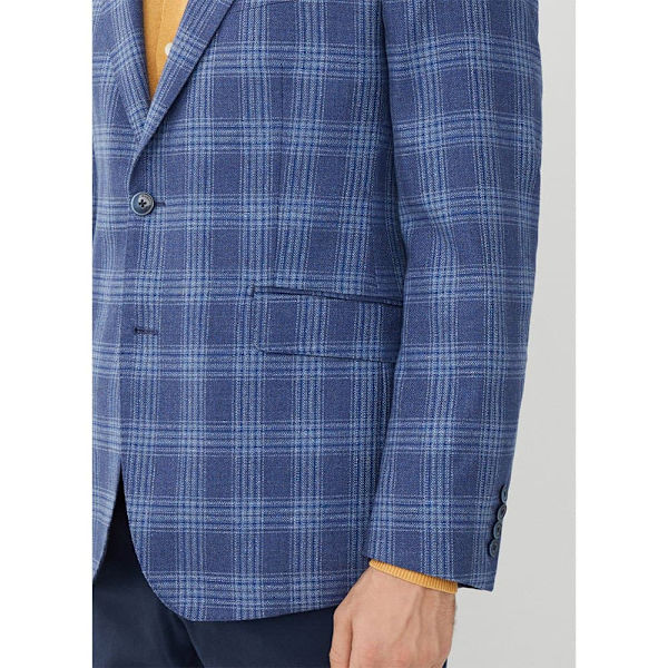 Hackett Blazer Silk Blue Check Blå 38 / R0 Man