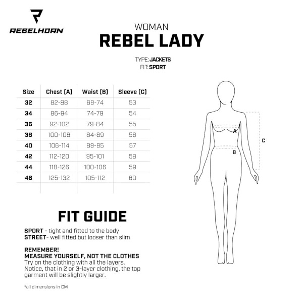 Rebelhorn Læderjakke Rebel Sort 36 Kvinde