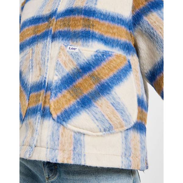 Lee Cropped Wool Jacka Beige XL Kvinna