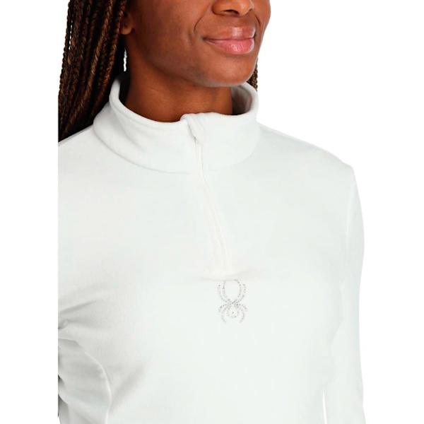 Spyder Halv Blixtlåsfleece Shimmer Bug Vit L Kvinna