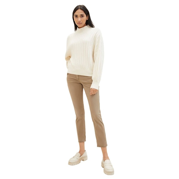 Tom Tailor Tapered Relaxed Byxor Beige 34 / 28 Kvinna