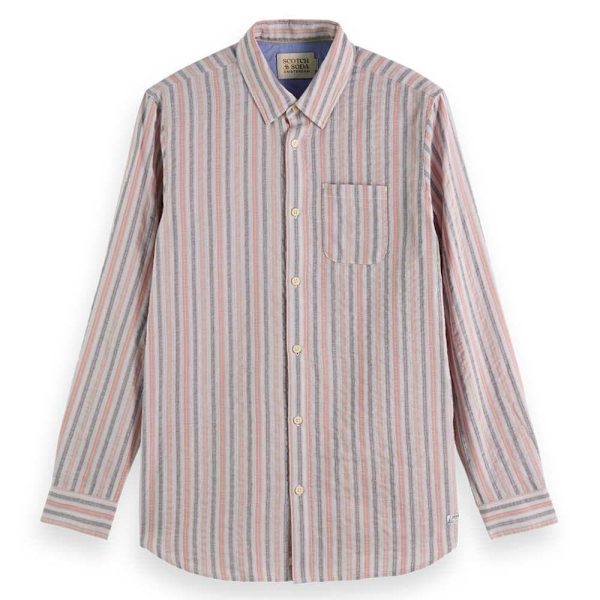 Scotch & Soda Lightweight Dobby Pitkähihainen Paita Beige L Mies