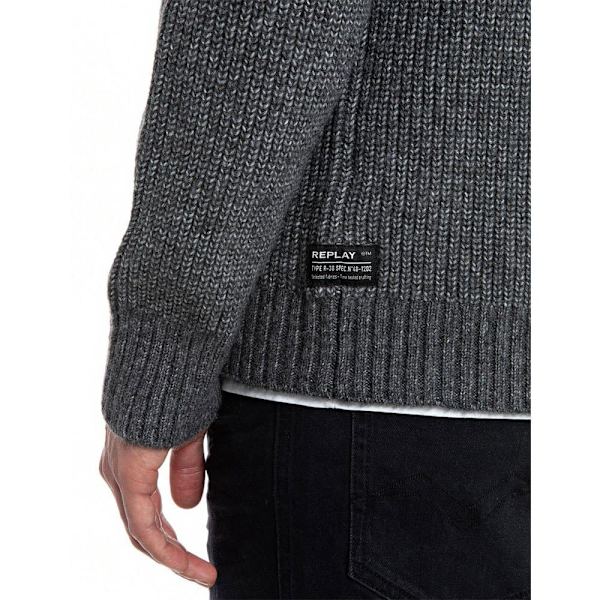 Replay Sweater Med Fuld Lynlås Uk2510.000.g23274 Grå M Mand