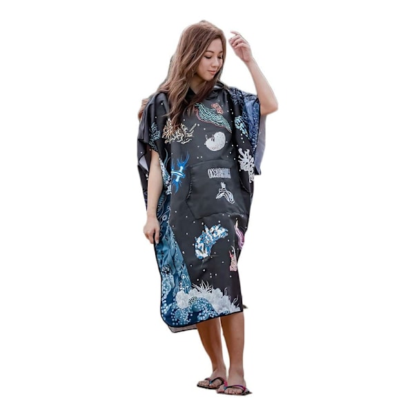 Oceanarium Kappe Poncho Nudibranch Sort