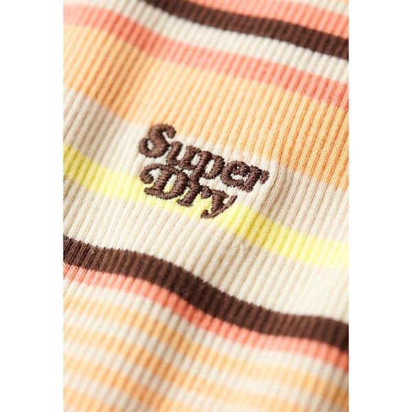 Superdry Langærmet Kort Kjole Rib Bodycon Orange S Kvinde