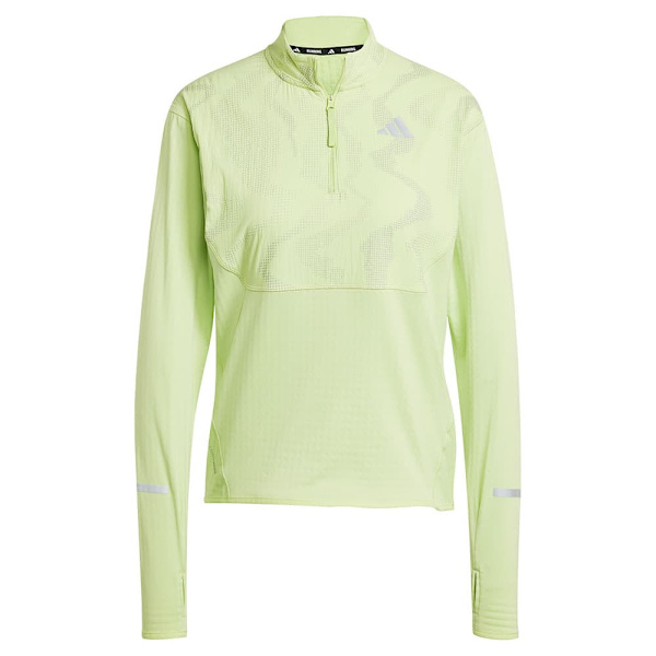 Adidas Ultimate Hi Vis Reflective Halv Lynlås Sweatshirt Gul L Kvinde
