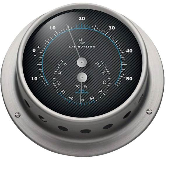 Barigo Termohygrometer I Rustfrit Stål Racing 85 Søvfarvet 110 x 32 mm