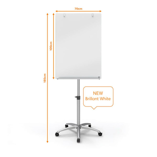 Nobo Rörligt Glas Referens Whiteboard Med Staffli Con