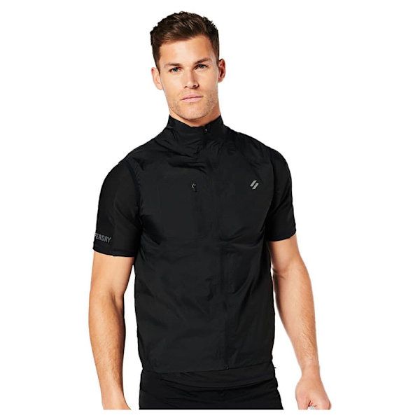 Superdry Run Lw Wind Gilet Sort S Mand