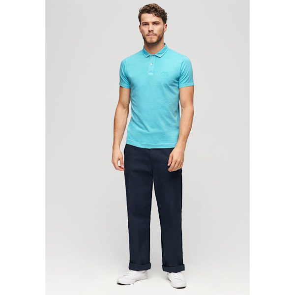 Superdry Essential Logo Neon Kortärmad Polotröja Blå XL Man