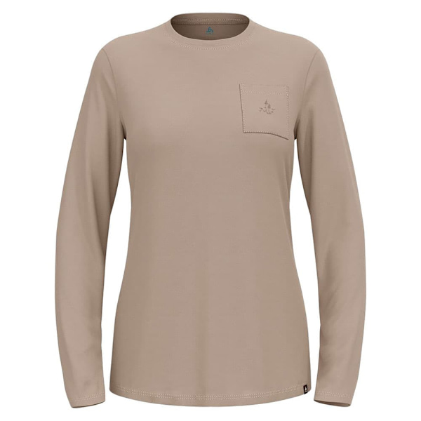 Odlo Merino 200 Pocket Langærmet Baselayer Beige XS Kvinde