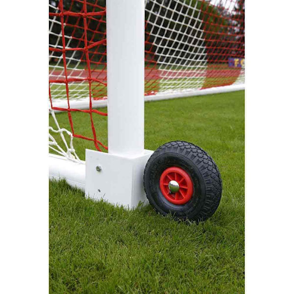Powershot 11 Sivulle Siirrettävän Jalkapallomaalin Pyörät Valkoinen