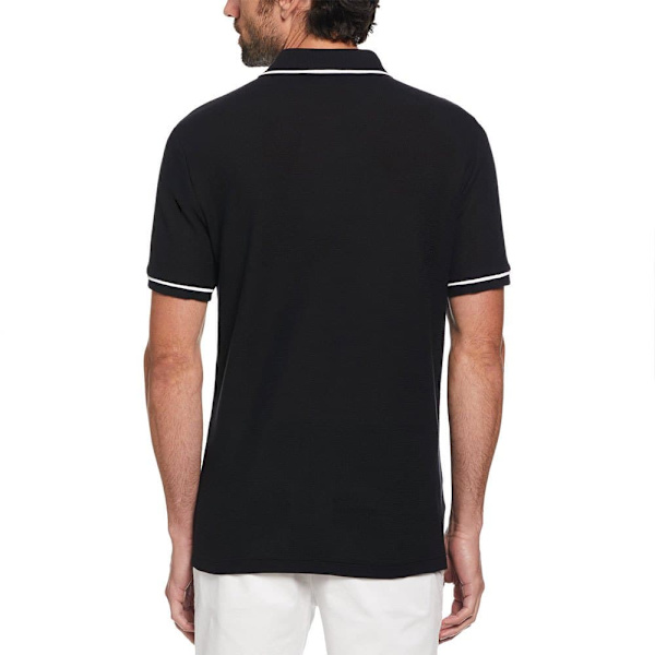 Original Penguin Organic Cotton Bentley Mesh Kortärmad Polotröja Svart L Man