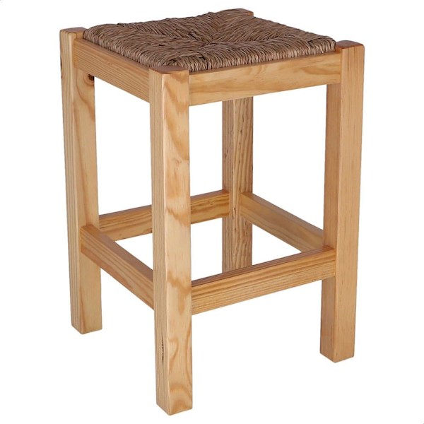 Wellhome Lav Firkantet Rustik Træbænk 32.5x32.5x48.5 Cm