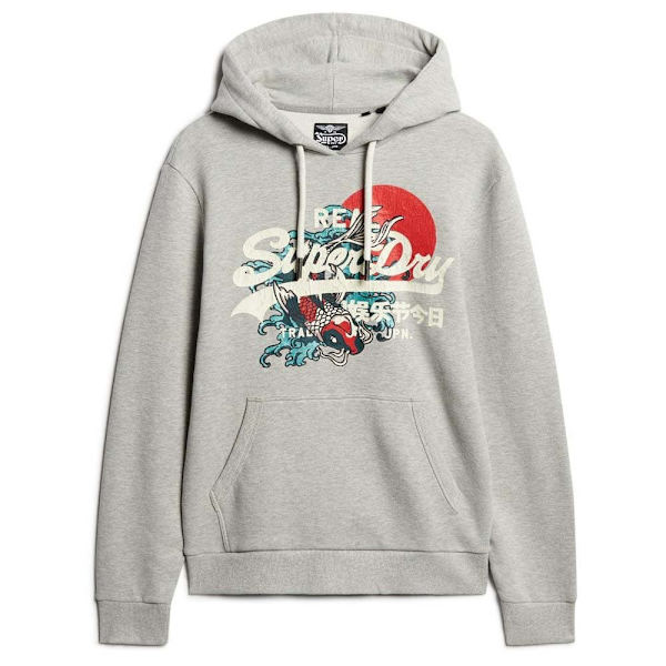 Superdry Tokyo Vl Graphic Huvtröja Grå M Man