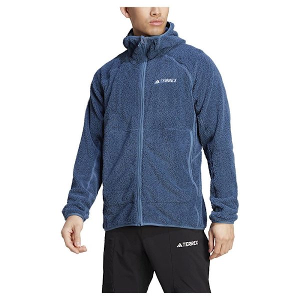 Adidas Full Dragkedja Fleece Organiser Techrock Reversible High-pile-fleece Blå L Man