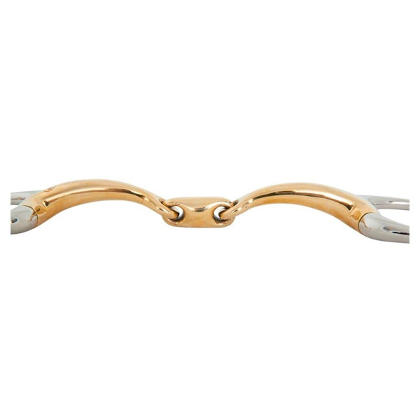Br Dubbelfogad äggstöt Anatomisk Bradoon Soft Contact 10 Mm Ringar 50 Mm Snaffle Guld 12.0 cm