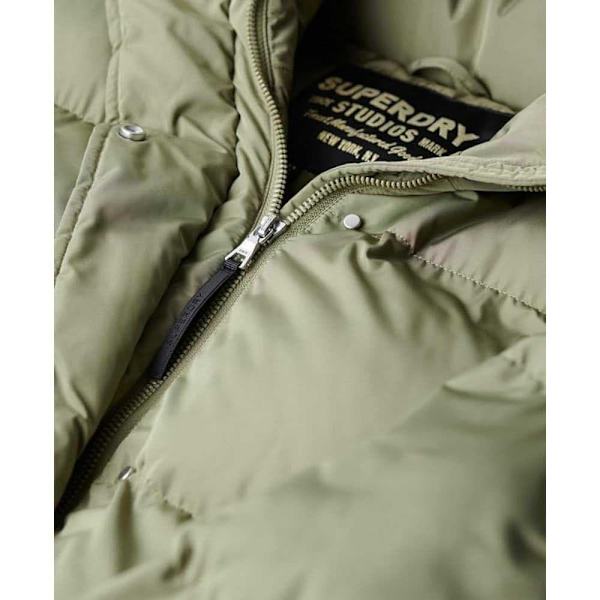 Superdry Pufferjacka Longline Grönt M Kvinna