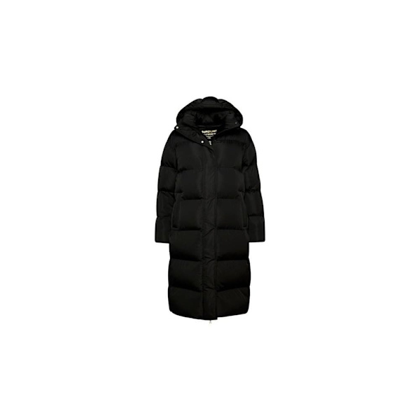 Superdry Puffer Jakke Longline Sort XL Kvinde