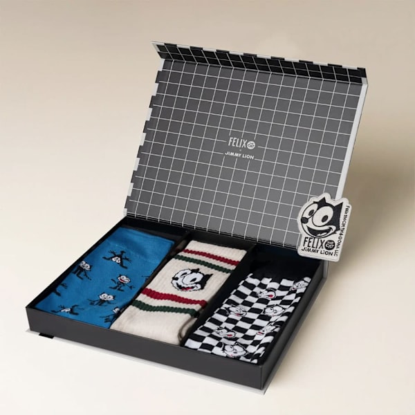 Jimmy Lion Felix The Cat Crew-strumpor 3 Par Flerfärgad EU 36-40 Man