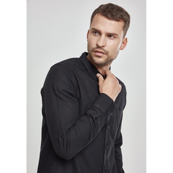 Urban Classics Basic Skjorte Flanell Sort L Mand