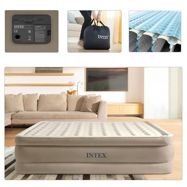 Intex Queen Air Bed Ultra Plush Beige