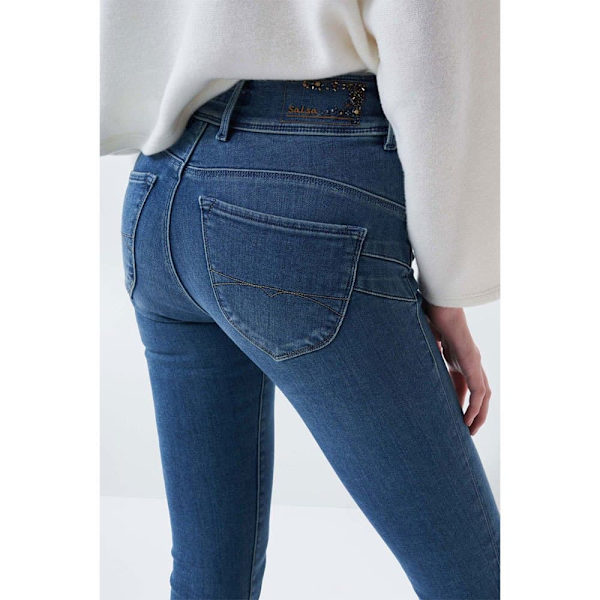 Salsa Jeans Vanliga Midjejeans Skinny Push In Secret Label Blå 36 Kvinna