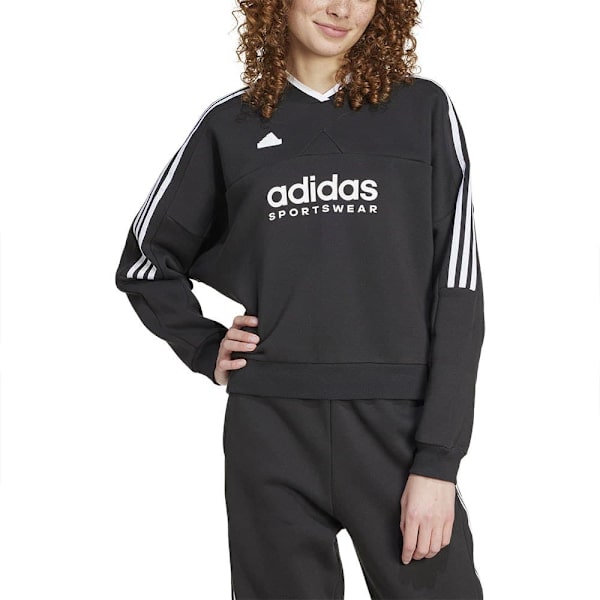 Adidas Tiro Cut 3 Stripes Fleece Sweatshirt Sort S / Regular Kvinde