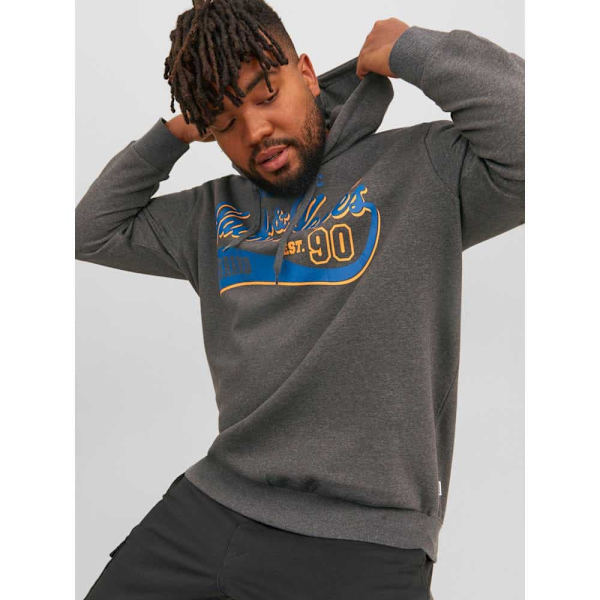 Jack & Jones Hættetrøje Logo 2 Col Plus Grå 6XL Mand