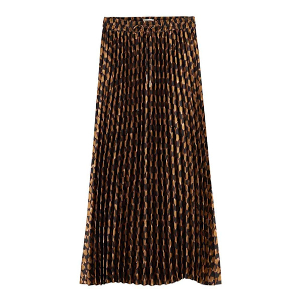 Scotch & Soda Pleated Midikjol Brun L Kvinna